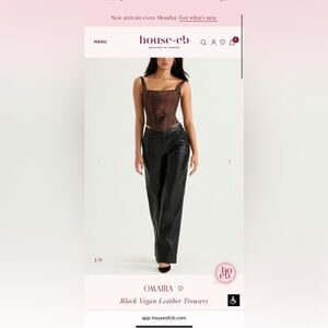 House of CB Black Leather Trousers Worn 3 times